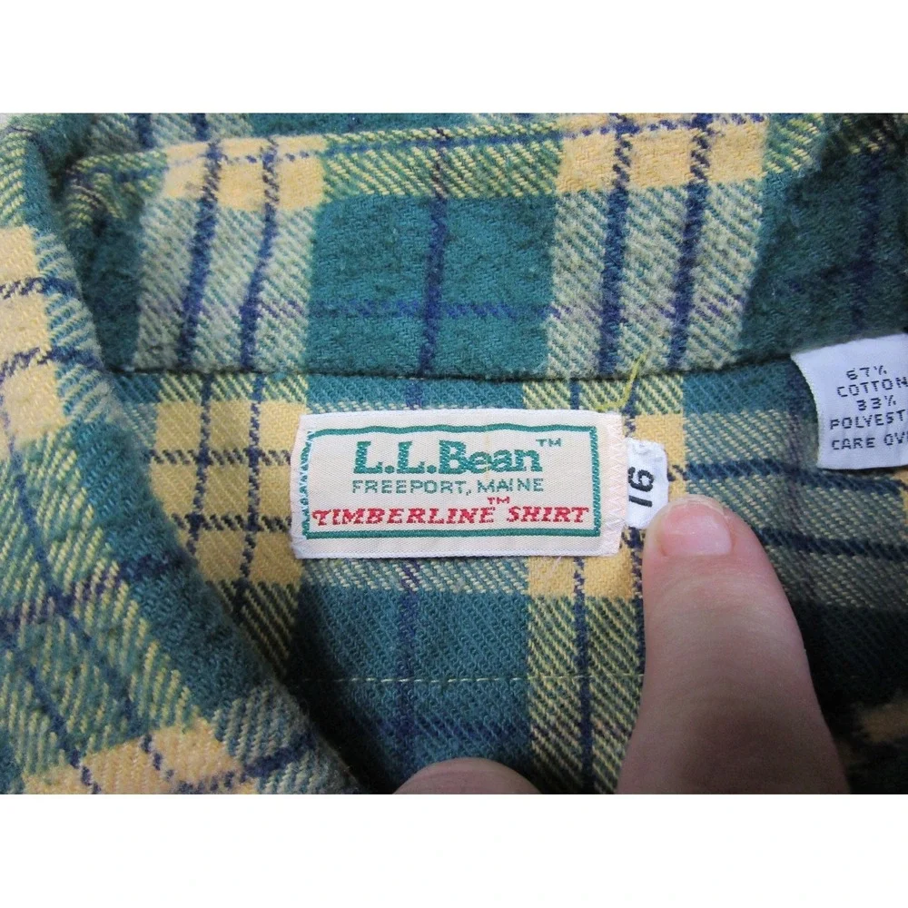 Vintage 80s 90s LL Bean Timberline Flannel‎ Shirt Men's (16) Plaid